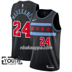 Chicago Bulls Lauri Markkanen 24 2018-19 Nike City Edition Musta Pelipaidat Swingman - Lasten